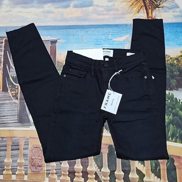 FRAME Denim Le Skinny Raw Hem Jeans Size 24 New - Picture 2 of 9